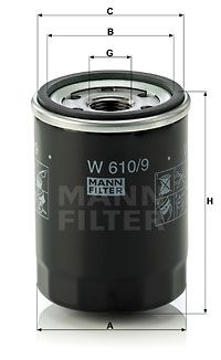 Масляный фильтр MANN-FILTER W 610/9 для TOYOTA MATRIX