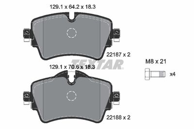 Комплект тормозных колодок, дисковый тормоз TEXTAR 2218701 для BMW X2