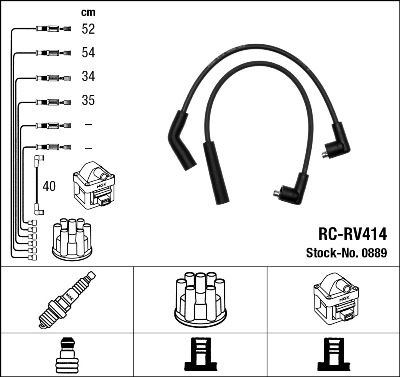 Комплект проводов зажигания NGK 0889 для ROVER 200