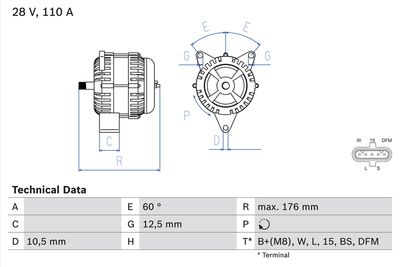 Bosch Alternator 0 986 047 520