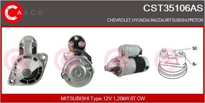 CASCO CST35106AS Стартер для MITSUBISHI ECLIPSE II (D3_A)