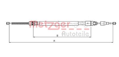 Тросик, cтояночный тормоз METZGER 10.6774 для RENAULT LAGUNA