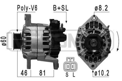 ERA 210046 Генератор  для NISSAN ALMERA II Hatchback (N16) 1.5