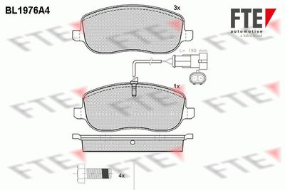 Комплект тормозных колодок, дисковый тормоз FTE BL1976A4 для FIAT CROMA