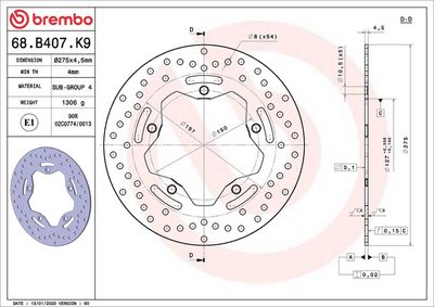 Kočni disk BREMBO 68B407K9