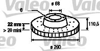 Тормозной диск VALEO 187058 для IVECO DAILY