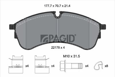Zestaw klocków hamulcowych, hamulce tarczowe PAGID T2679N