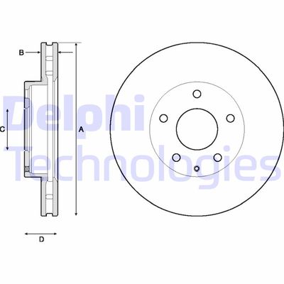 DELPHI BG4712C Тормозные диски  для MAZDA 3 (BM, BN) 1.5