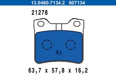 Brake Pad Set, disc brake 13.0460-7134.2