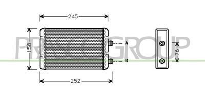 Теплообменник, отопление салона PRASCO FT133H001 для FIAT IDEA