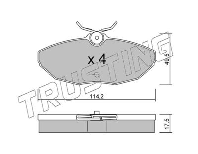 TRUSTING 1190.0 Тормозные колодки и сигнализаторы  для JAGUAR S-TYPE II (X200) 2.7 D