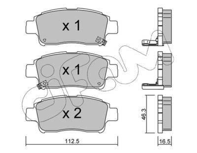 Комплект тормозных колодок, дисковый тормоз CIFAM 822-292-0 для DAIHATSU CUORE