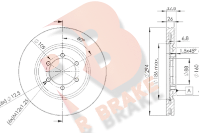 Тормозной диск R BRAKE 78RBD28678 для SSANGYONG REXTON