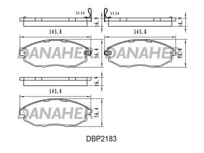 Комплект тормозных колодок, дисковый тормоз DANAHER DBP2183 для DAEWOO MAGNUS