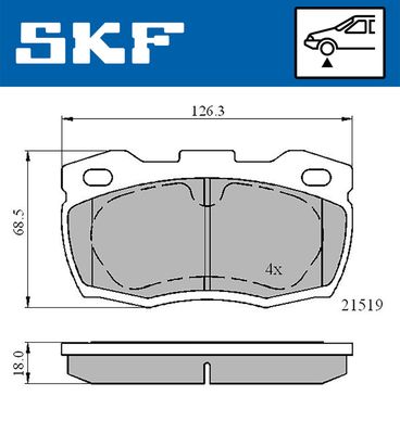Комплект тормозных колодок, дисковый тормоз SKF VKBP 80435 для LAND ROVER 110/127