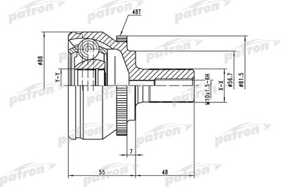 PATRON PCV3560 ШРУС  для VOLVO S70 (Вольво С70)