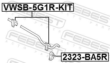 SET REPARATIE BUCSA BARA STABILIZATOARE FEBEST VWSB5G1RKIT 1