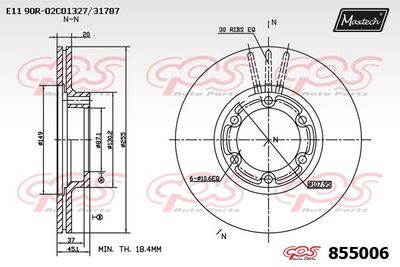 Тормозной диск MAXTECH 855006 для MITSUBISHI L300
