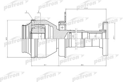 Шарнирный комплект, приводной вал PATRON PCV4841 для VW MULTIVAN