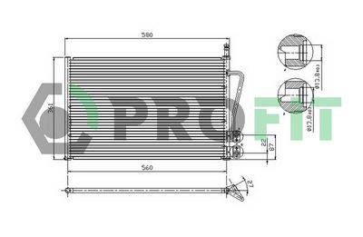 PROFIT PR 2535C1 Радиатор кондиционера  для MAZDA 2 (Мазда 2)