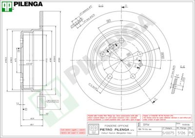 PILENGA 5126 Тормозные диски  для BMW 7 (E32) 730 i,iL