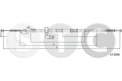 Тросик, cтояночный тормоз STC T483516 для TOYOTA RAV 4