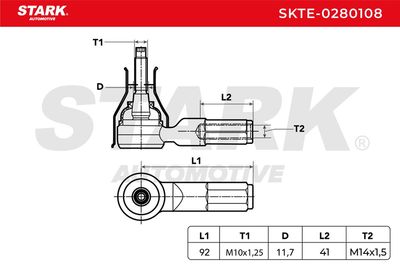 накрайник на напречна кормилна щанга STARK SKTE-0280108