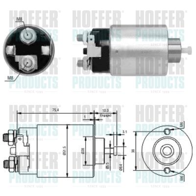 Тяговое реле, стартер HOFFER 46178 для MITSUBISHI COLT