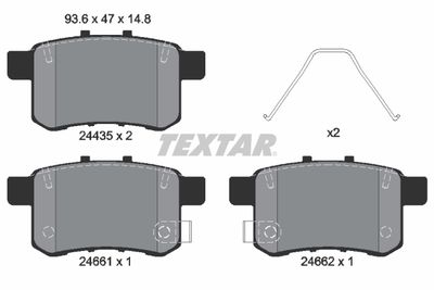 Комплект тормозных колодок, дисковый тормоз TEXTAR 2443501 для ACURA TSX