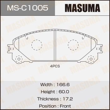 Комплект тормозных колодок MASUMA MS-C1005 для TOYOTA HIGHLANDER
