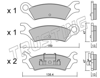 Комплект тормозных колодок, дисковый тормоз TRUSTING 486.0 для MAZDA 929