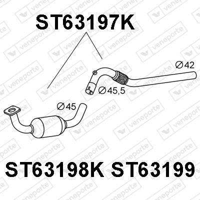 Катализатор VENEPORTE ST63197K для VW CADDY