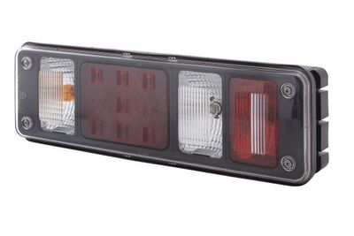 Achterlicht Links (LED/P21W, 24V, met indicator, anti-fog licht, achteruitrijlicht, met stoplicht, parkeerlicht, driehoekige reflector, zijspeling)