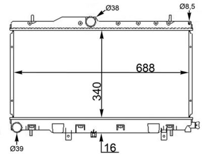 Radiator, engine cooling CR 1563 000S