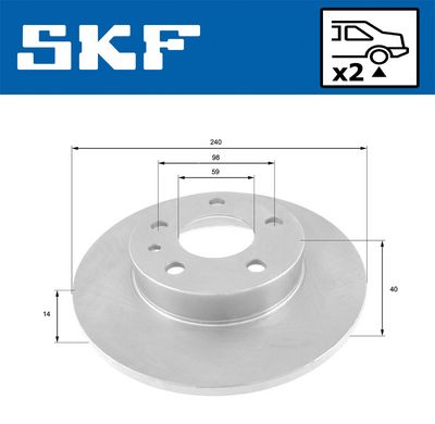 BREMSSCHEIBE SKF VKBD90773S2 1
