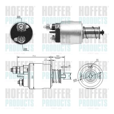 Тяговое реле, стартер HOFFER 46311 для LANCIA MUSA