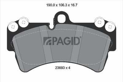 Sada brzdových destiček, kotoučová brzda PAGID T5148N
