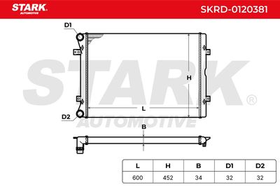 радиатор, охлаждане на двигателя STARK SKRD-0120381