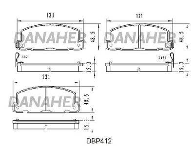 Комплект тормозных колодок, дисковый тормоз DANAHER DBP412 для ISUZU GEMINI