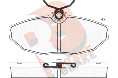 R BRAKE RB1546 Тормозные колодки и сигнализаторы  для JAGUAR S-TYPE II (X200) 2.7 D