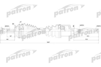 Приводной вал PATRON PDS2818 для CHRYSLER VOYAGER