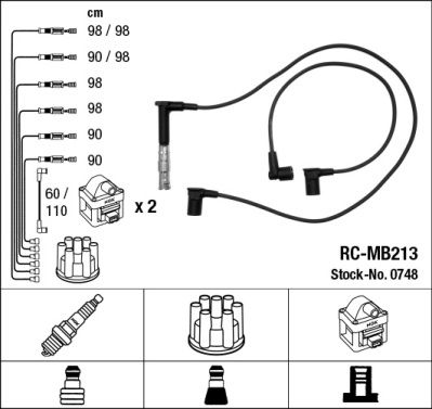 Комплект проводов зажигания NGK 0748 для MERCEDES-BENZ S-CLASS