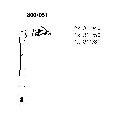 Комплект проводов зажигания BREMI 300/981 для MITSUBISHI COLT