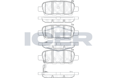 комплект спирачно феродо, дискови спирачки ICER 181509