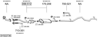 Układ wydechowy BOSAL SYS22736