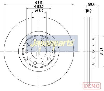 спирачен диск JAPANPARTS DI-0924C