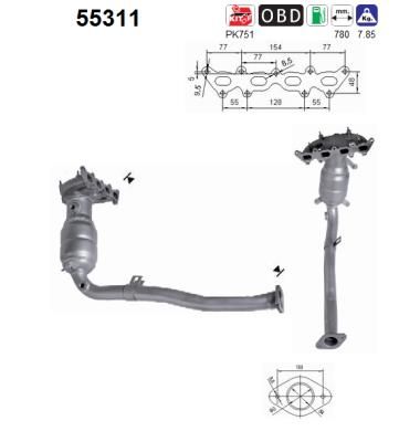 Катализатор AS 55311 для FIAT STILO