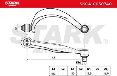 носач, окачване на колелата STARK SKCA-0050740