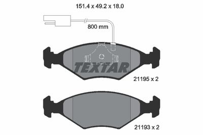 Комплект тормозных колодок, дисковый тормоз TEXTAR 2119501 для FIAT PREMIO