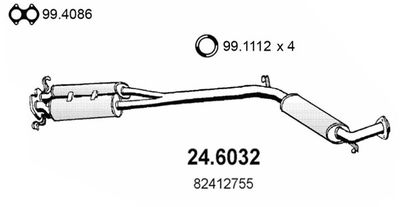 ASSO 24.6032 Глушитель выхлопных газов  для LANCIA THEMA (834_) 2850 V6 i.e. (834F)